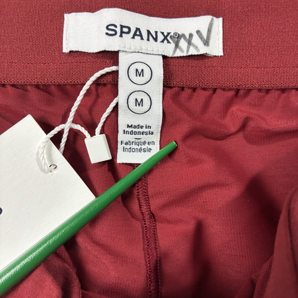 NWT Spanx Ponte Wrap Mini Skirt Deep Red Women's M 90s Minimalist Quiet Luxury - Picture 3 of 13